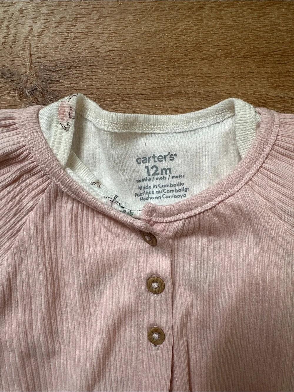 NWT Carter’s Soft Pink Ribbed 3-Piece Set with Printed Bodysuit